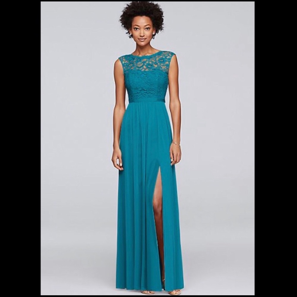 David’s Bridal F19328-Oasis Lace Bridesmaid Dress